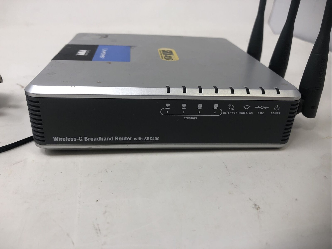 LINKSYS WIRELESS-G BROADBAND ROUTER W/SRX400 WRT54GX4 - PREOWNED