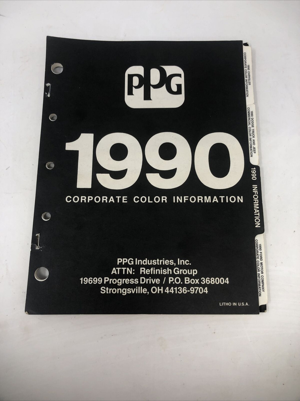 PPG 1990 CORPORATE GM FORD CHRYSTLER COLOR INFORMATION BOOKLET MANUAL -PREOWNED