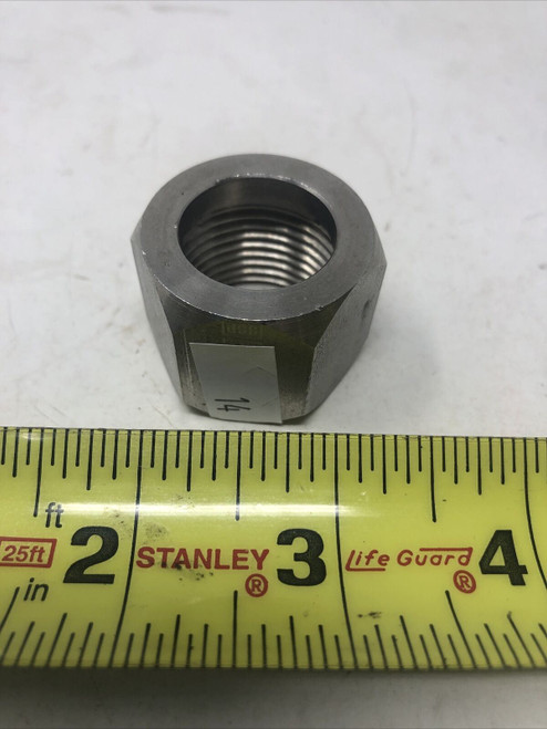 SWAGELOK 7/8 TUBE NUT FEMALE 1" COMPRESSION FITTING 316 STAINLESS STEEL - USED