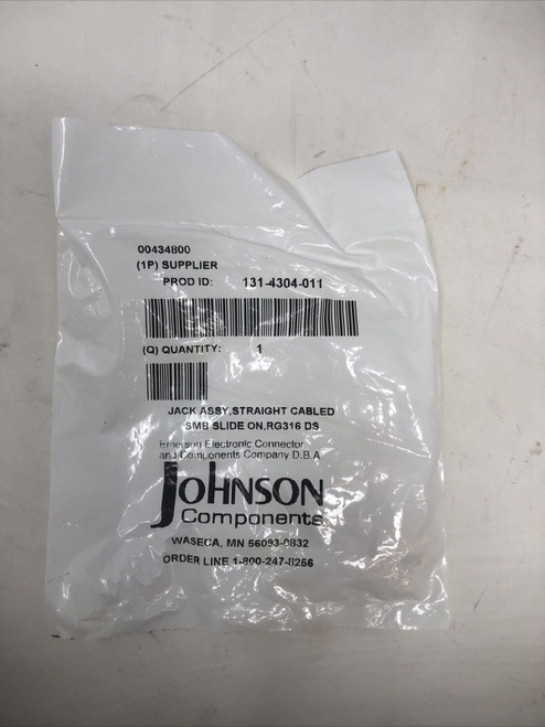 JOHNSON COMPONENTS JACK ASSEMBLY STRAIGHT CABLED SMB 131-4304-011 10PK - NOS