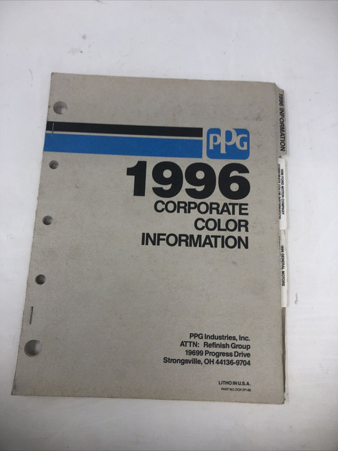 PPG 1996 CORPORATE GM FORD CHRYSTLER COLOR INFORMATION BOOKLET MANUAL -PREOWNED