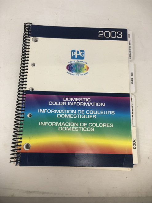 PPG DOMESTIC FORD GM CHRYSTLER COLOR INFORMATION 2003 BOOK MANUAL - PREOWNED