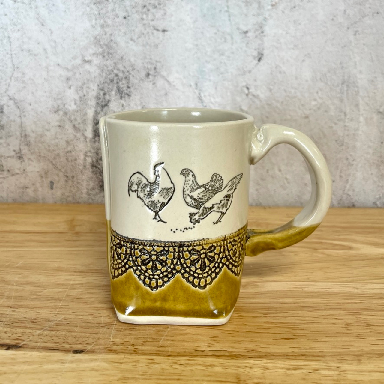 Handmade Pottery Chicken Mug. Adorable!