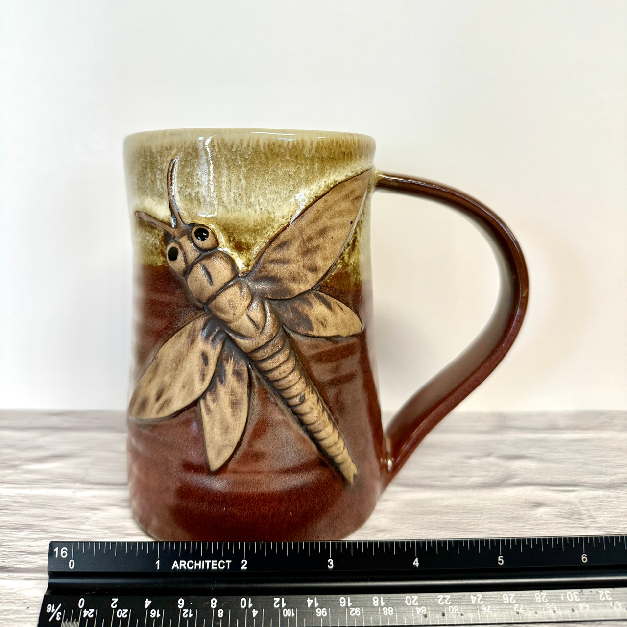 Handmade Pottery Desert Red Large Tankard Mug 24 - 26 oz
