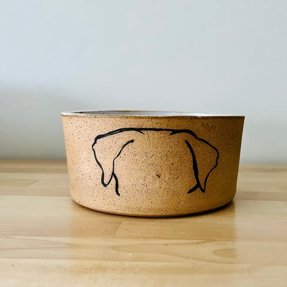 Handmade Pottery Mod Dog Bowl
