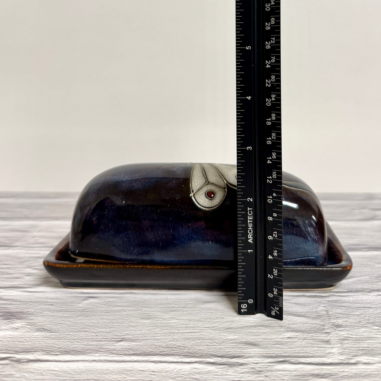 Global Crafts Ink Mexican Pottery Butter Dish MC129I_GWH - The Home Depot