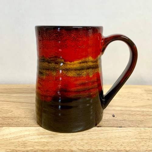 Handmade Pottery Desert  Fire Large Tankard Mug 20 oz