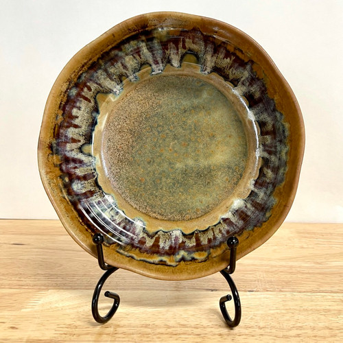 Brie Baker in Breakfast Blue and Rust Red – Goertzen Pottery