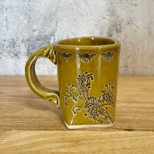 Wildflower Hand Painted Pottery Mug - Proudly Handmade in the USA