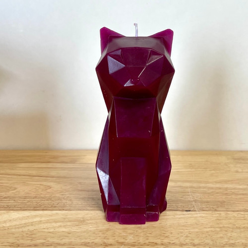 PyroPet Kisa Cat Candle Burgundy