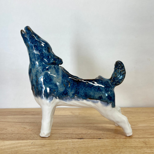  Handmade Pottery Coyote Planter-One of a Kind!