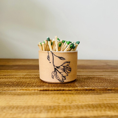  Handmade Pottery Floral Match Holder