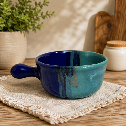   Handmade Pottery Soup Mug. Mystic Water