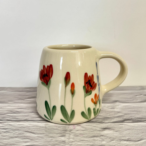  Handmade Pottery  Poppy Classis Mug 12 oz