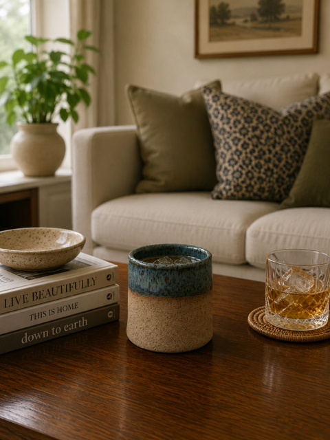  Handmade Stoneware Whiskey Sipper- Jade