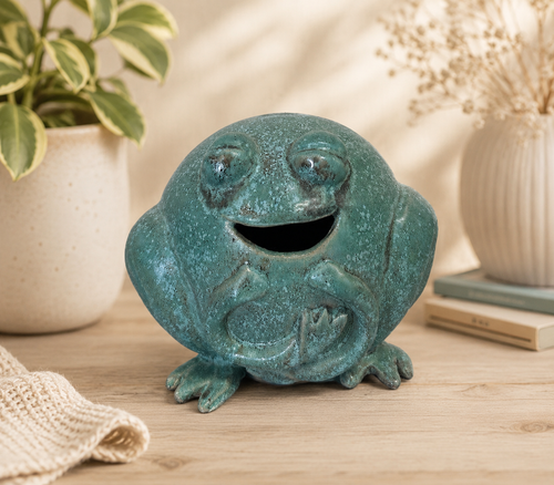Handmade Pottery Animal Frog Bank