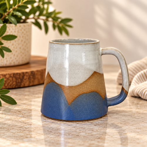   Handmade Stoneware Horizon Mug Blue