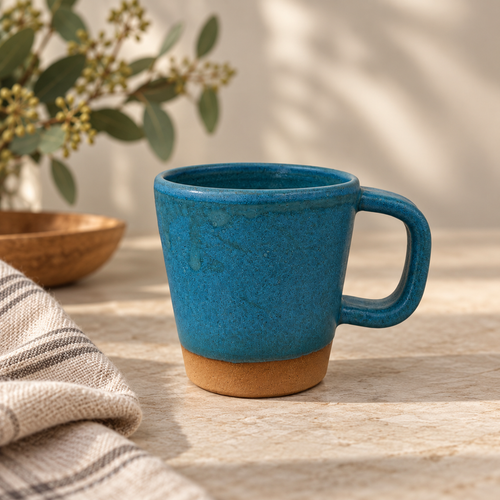 Handmade Ceramic Americano Mug – Turquoise Glaze