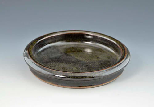 Handmade Pottery Round Brie Baker 6.5" in Ebony Glaze