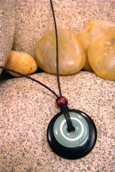 Destiny Duo Stone Pendant Stone Jewelry - Black Jasper & Green Aventurine