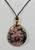 Rock Art Polished Stone Pendant Jewelry Rhodonite Pink and Black