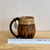 Pottery Mug with a Saying - Beige Band with Brown Bark Base 14 oz