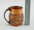 Pottery Mug with a Saying - Maroon Top Band and Brown Striped Base 14 oz