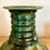 Unique Green Crystalline Glaze Vase with Brown Panels 10"