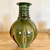 Unique Green Crystalline Glaze Vase with Brown Panels 10"