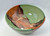 Handmade Pottery Large Serving Bowl Blue Green with Golden Brown - variation