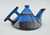 Art Deco Teapot with 4 Cups in Blue with Black
