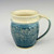 Carved Leaf Round Mug in Shadow Blue and White 14 oz.