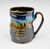 Handmade Pottery Mug 4" in Blue Graphite / Gold Glaze