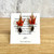 Red and Gold Origami Crane Earrings with Yin Yang Charm