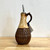 Handmade Pottery Oil Decanter in Gold Carved Design