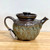 Handmade Pottery Teapot w/ Carved Leaf Design 32oz