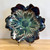 Handcrafted Stoneware Flower Platter 12" Wide - Blue Glaze