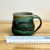 Handmade Pottery Rounded  Mug - Light Green and Grey