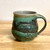 Handmade Pottery Rounded  Mug - Light Green and Grey