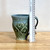 Handmade Carved Cup/Mug  14 oz Teal