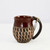 Handmade Pottery Mug with a Saying - Red Brown with Banded Base 14 oz