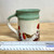 Handmade Bird Mug in Light Green and Cream 14 oz