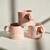 Handmade White Porcelain Marble Pink Mug