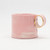 Handmade White Porcelain Marble Pink Mug