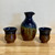 Sake Set Cobalt Blue and Copper Carafe and 2 cups
