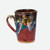 Handmade Coffee Mug  Red, Brown and Blue