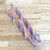  100% Beeswax Double Flare Lavender and Pink Plaid Taper Candle 12"
