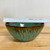  Handmade 8" Serving Bowl in Greenish Teal with Carved Divots