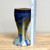   Crystalline 6.75" In. Blue / Gold Wine Goblet