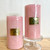 Handmade Beeswax Honeycomb Pillar Candle - Pink Iridescent 3 x 6